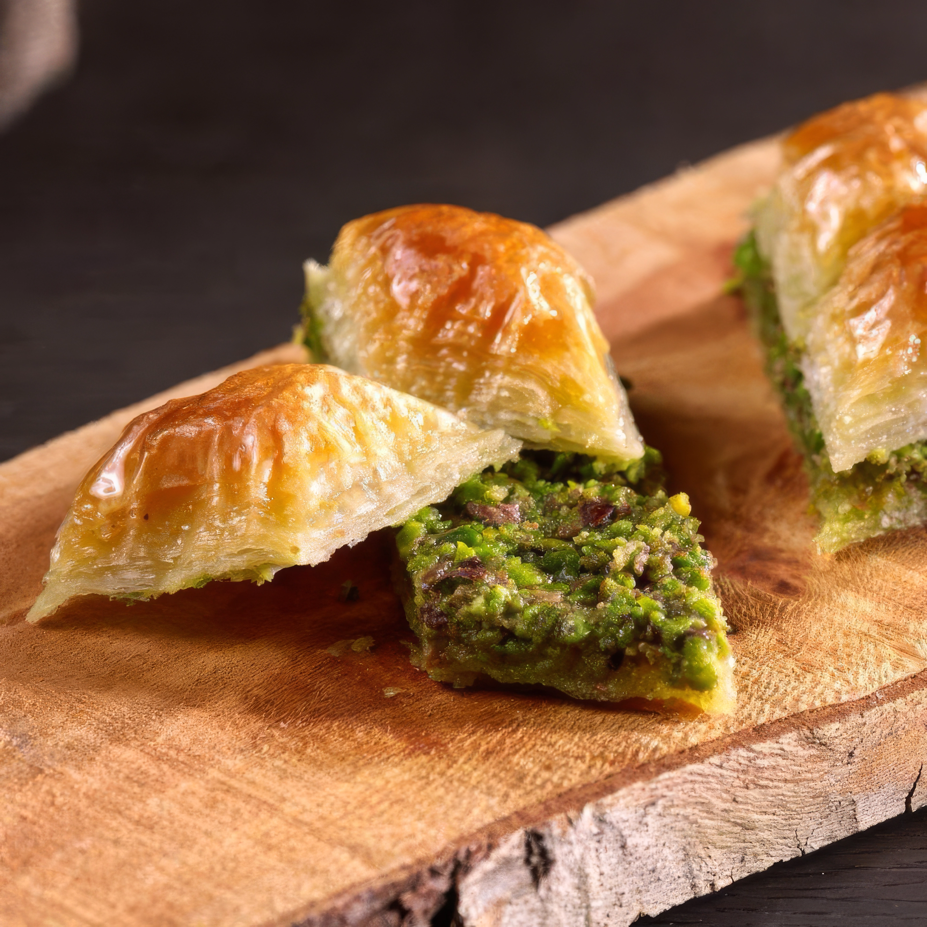 Alimoğlu'nun bol fıstıklı özel baklava sunumu